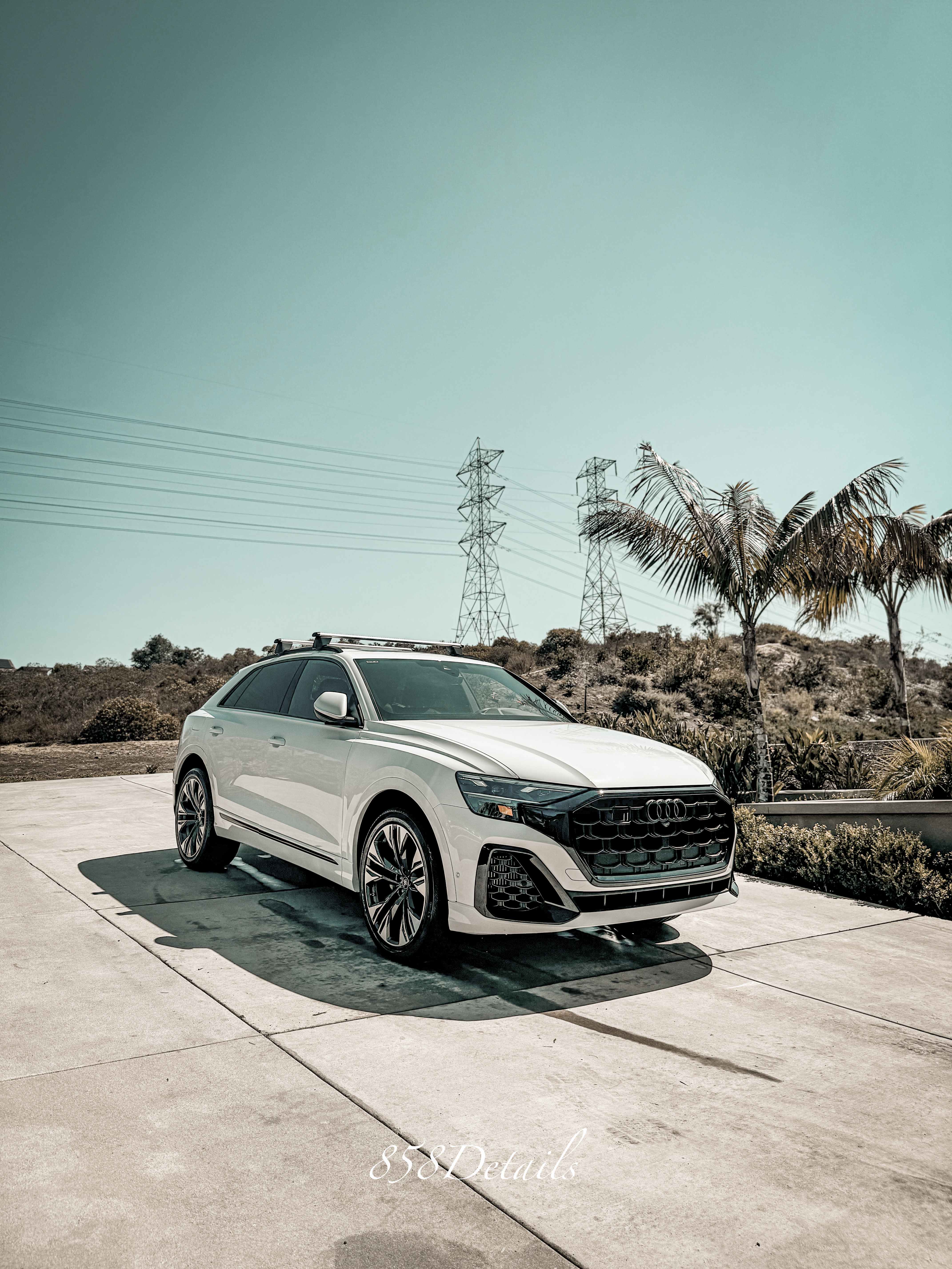 White Audi SUV ceramic coating in San Diego